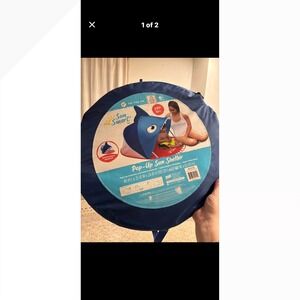 Aqua Sun Smart Shark Pop-Up Sun Shelter UPF 50+ Baby Beach Tent Blue 40x25x24